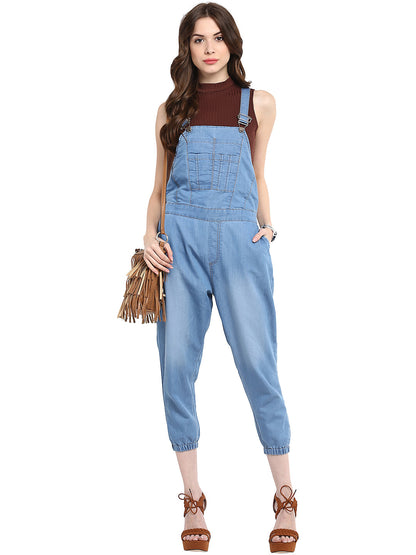 Women's  Light Blue Dungaree Pants