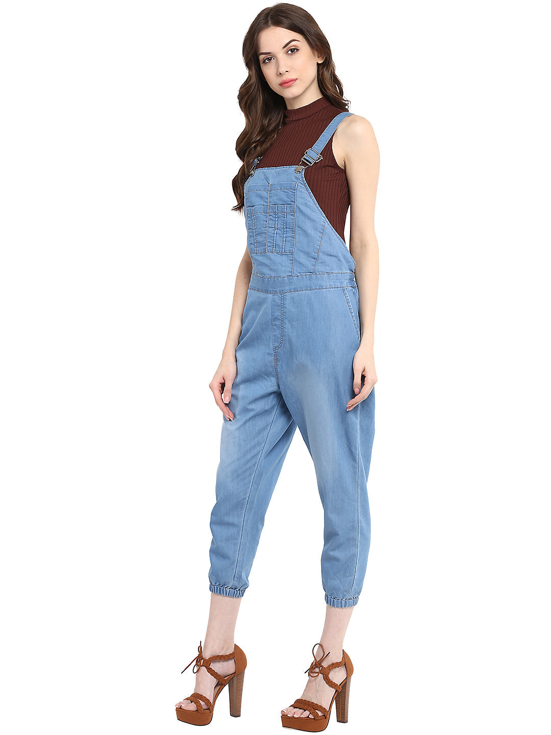 Women's  Light Blue Dungaree Pants