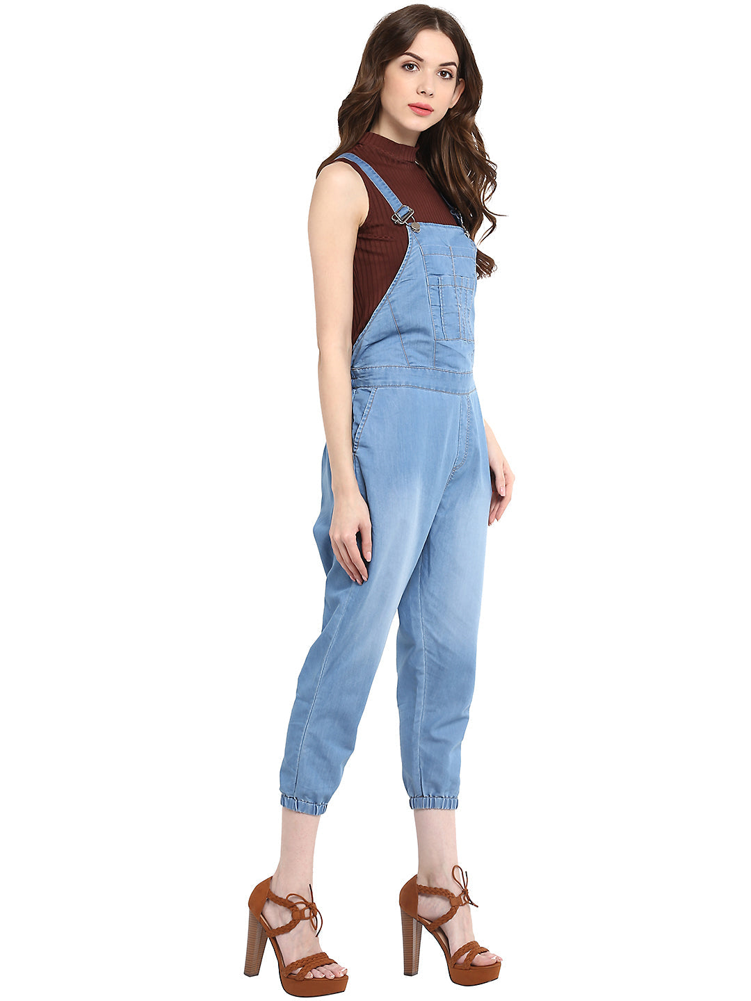 Women's  Light Blue Dungaree Pants