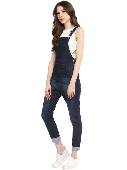 Women's  Navy Blue Dungaree Pants