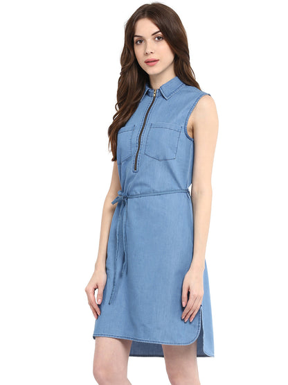 Women's  front Zip Closure Tunic Dress