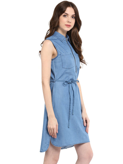 Women's  front Zip Closure Tunic Dress