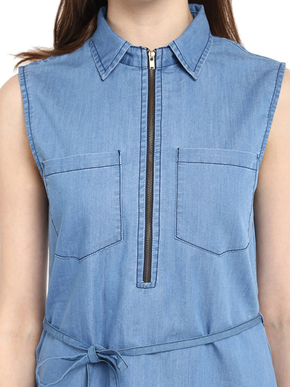 Women's  front Zip Closure Tunic Dress