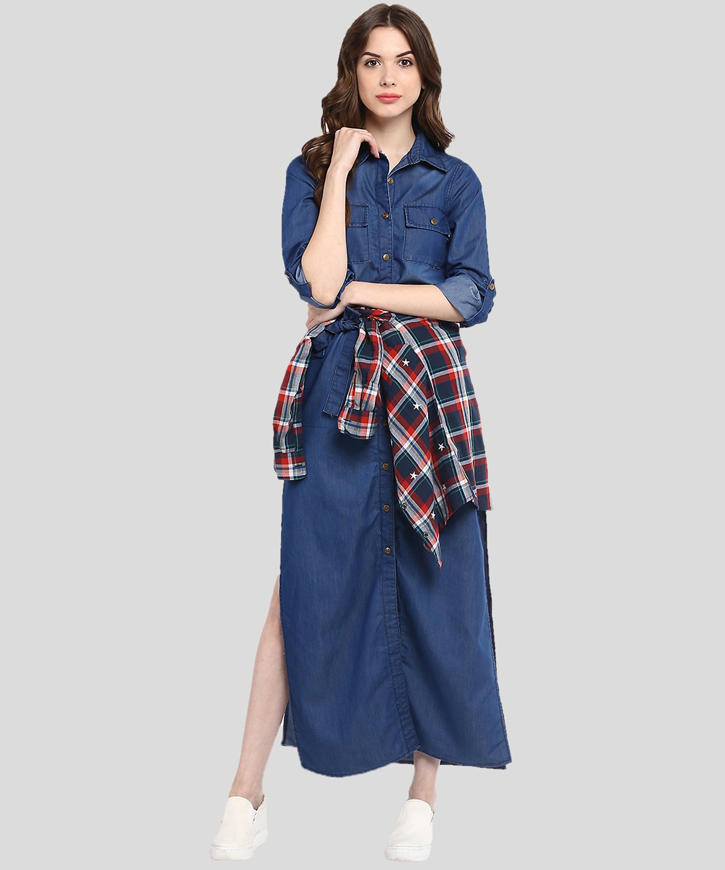 Women's  Navy Blue Long Maxi Dress