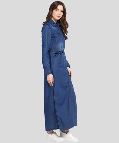 Women's  Navy Blue Long Maxi Dress