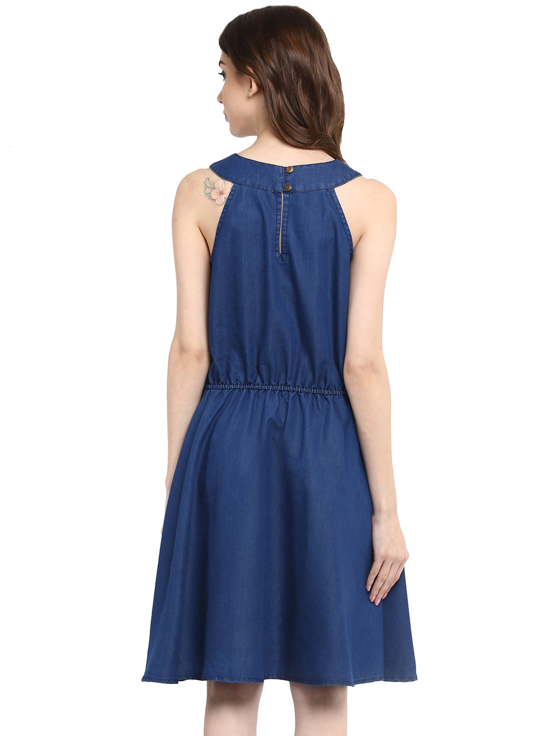 Women's  Round Neck Denim Dress