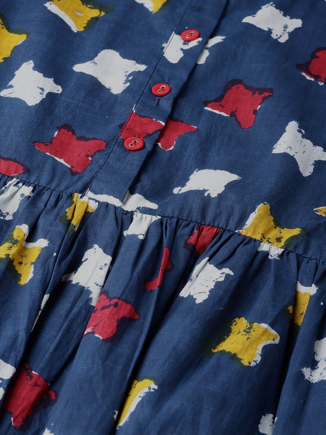 Women's  Navy & Red Printed Tunic