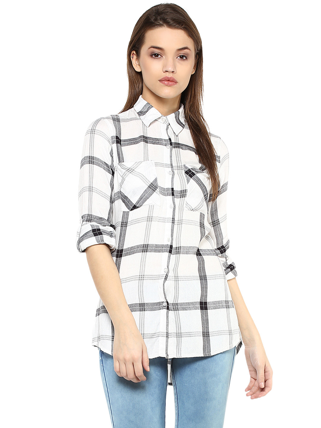 Women's  Black and White Check Shirt
