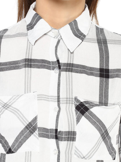 Women's  Black and White Check Shirt