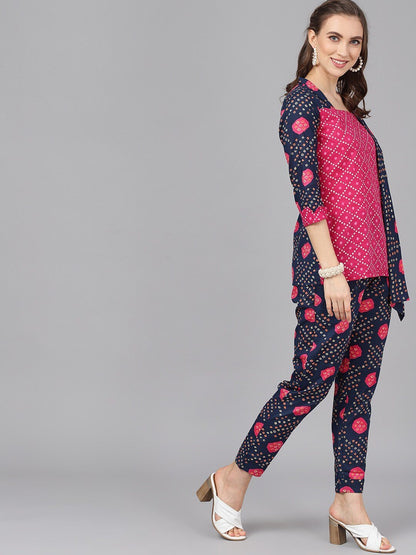 Women's Printed Coat with Trousers