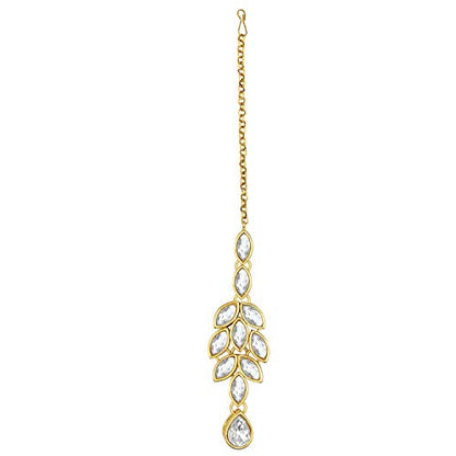 Women's 18kgoldplatedcrystalstonestuddedpearlchokersetforwomenml285m