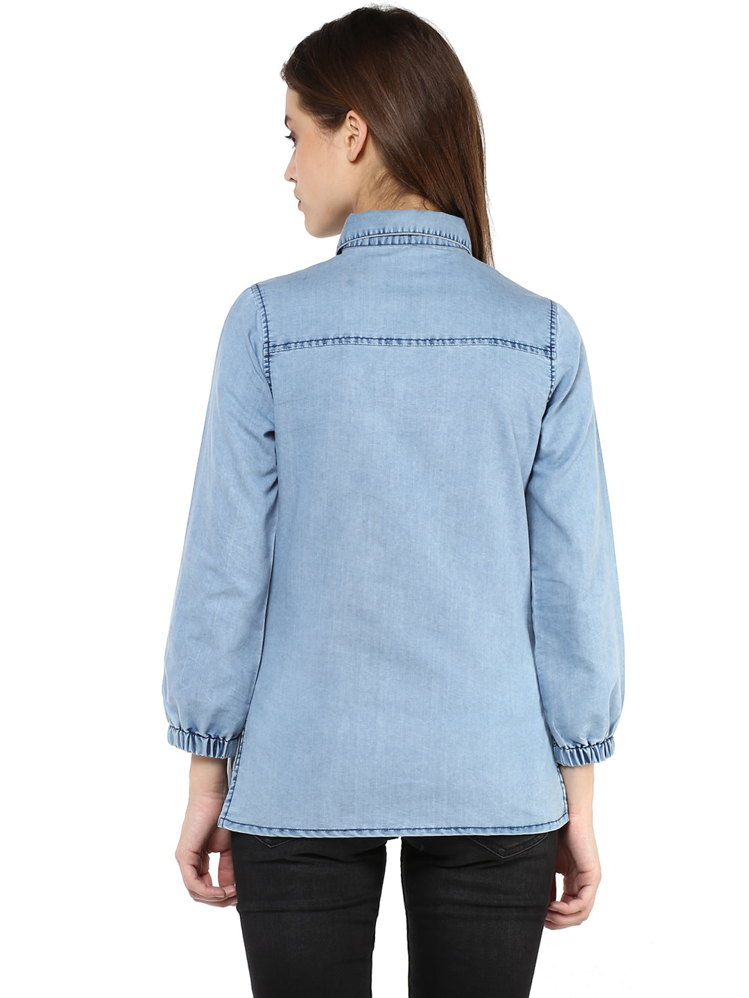 Women's  Denim Pintuck Shirt