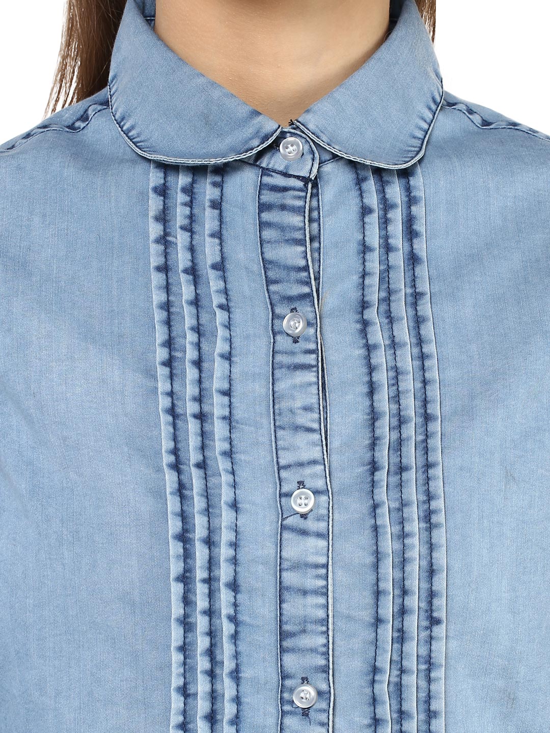 Women's  Denim Pintuck Shirt