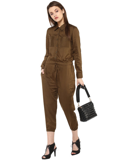 Women's  Olive Jumpsuit