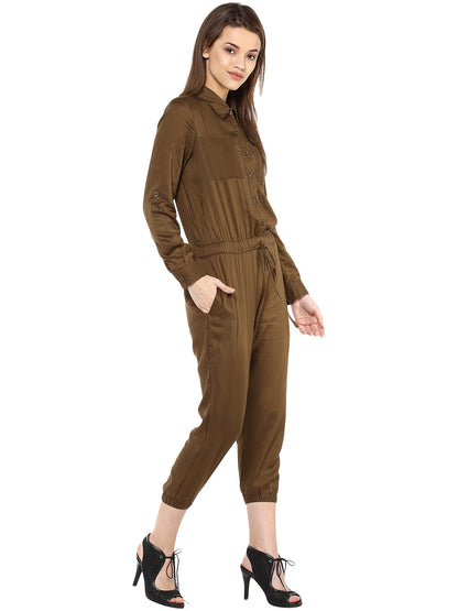 Women's  Olive Jumpsuit