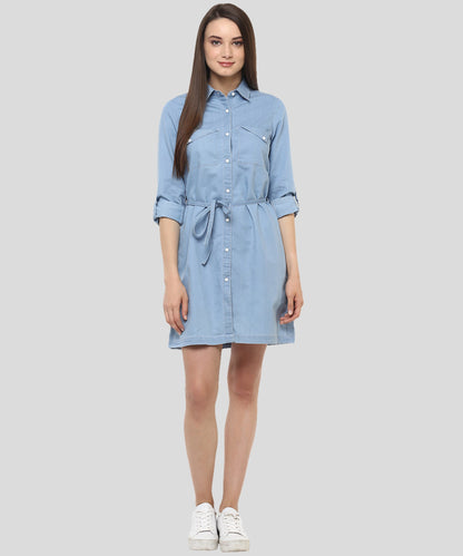 Women's Denim Stylish Triangular Pocket Style Dress