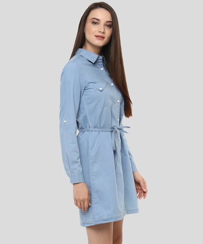 Women's Denim Stylish Triangular Pocket Style Dress