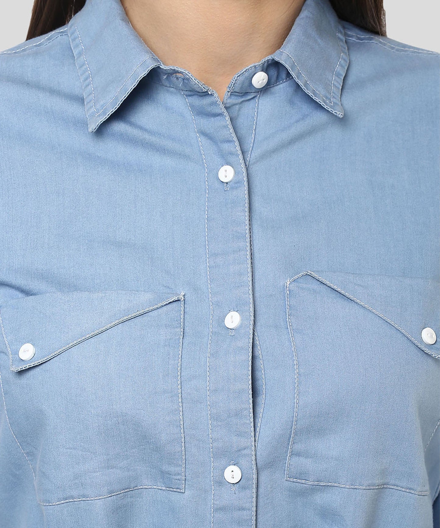 Women's Denim Stylish Triangular Pocket Style Dress