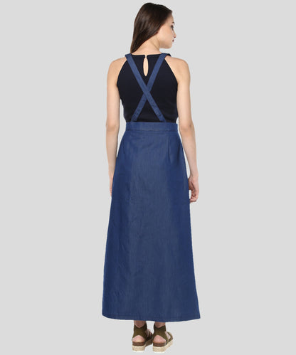 Women's Denim Pinafore Skirt Dress