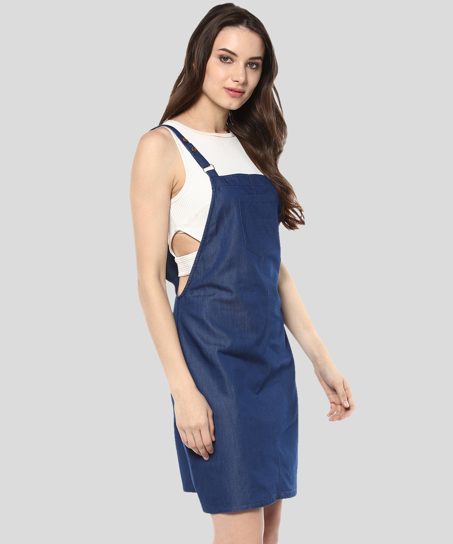 Women's Denim Dungaree Dress