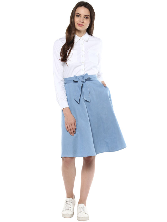 Women's attached Shirt Skirt Dress