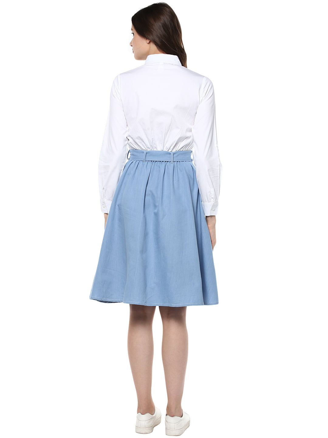Women's attached Shirt Skirt Dress