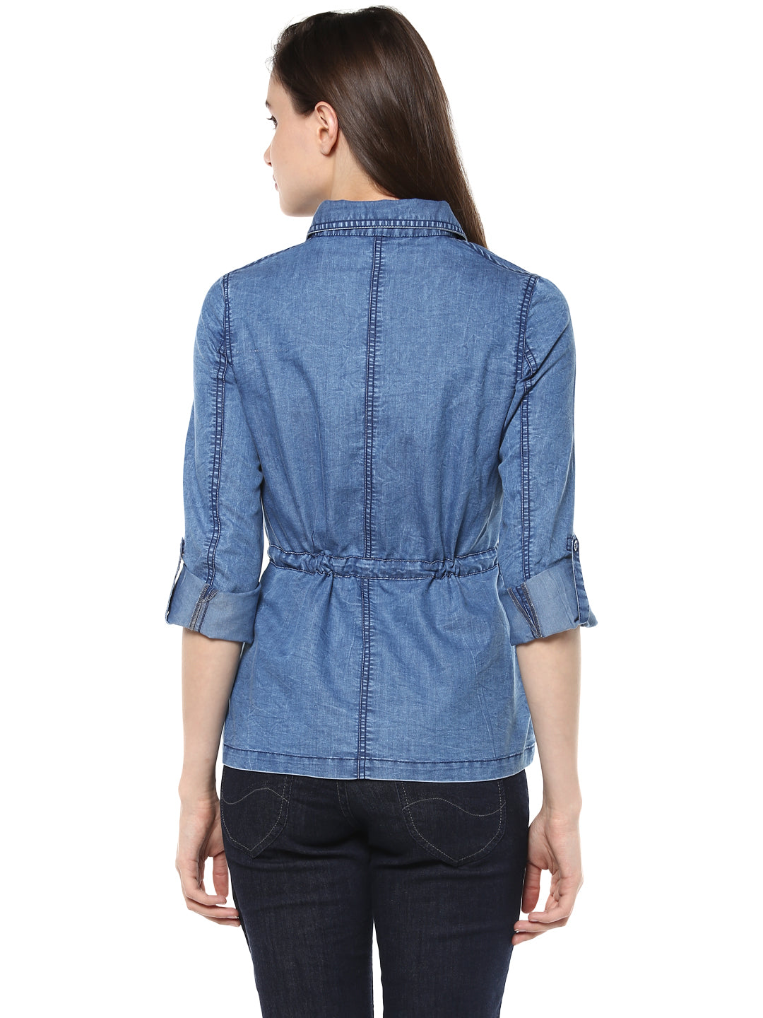 Women's  Denim top with Waist string Belt