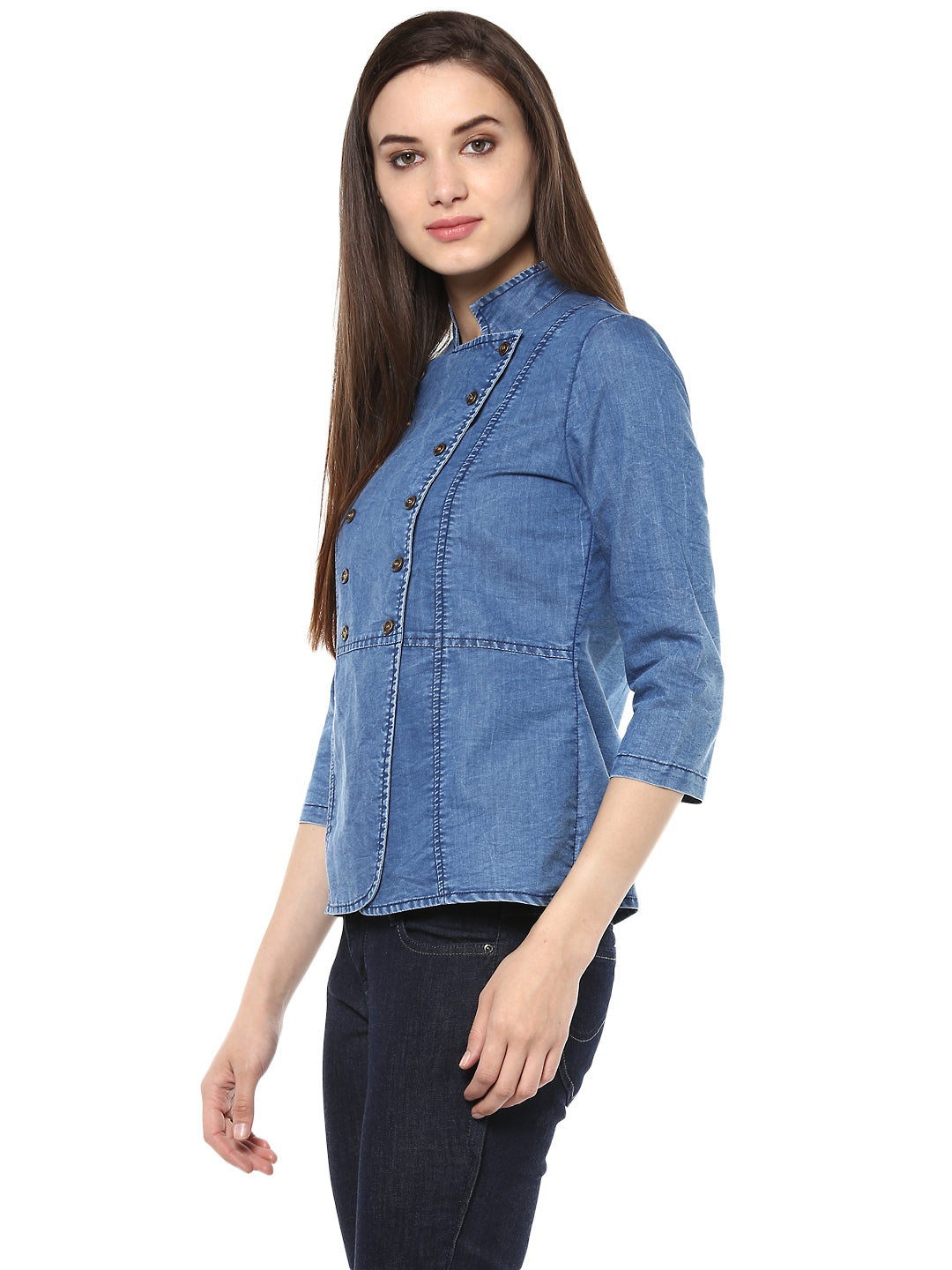 Women's  Denim Double Breast Top