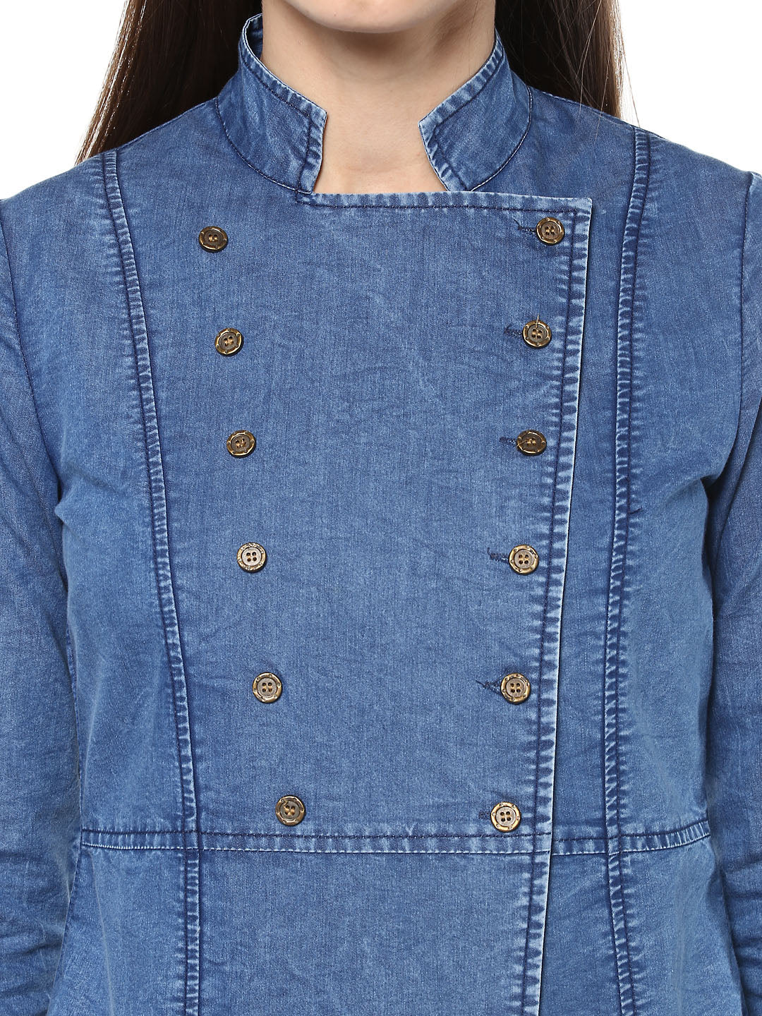 Women's  Denim Double Breast Top