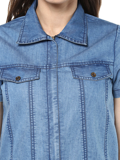 Women's Washed Denim Playsuit/ Jumpsuit