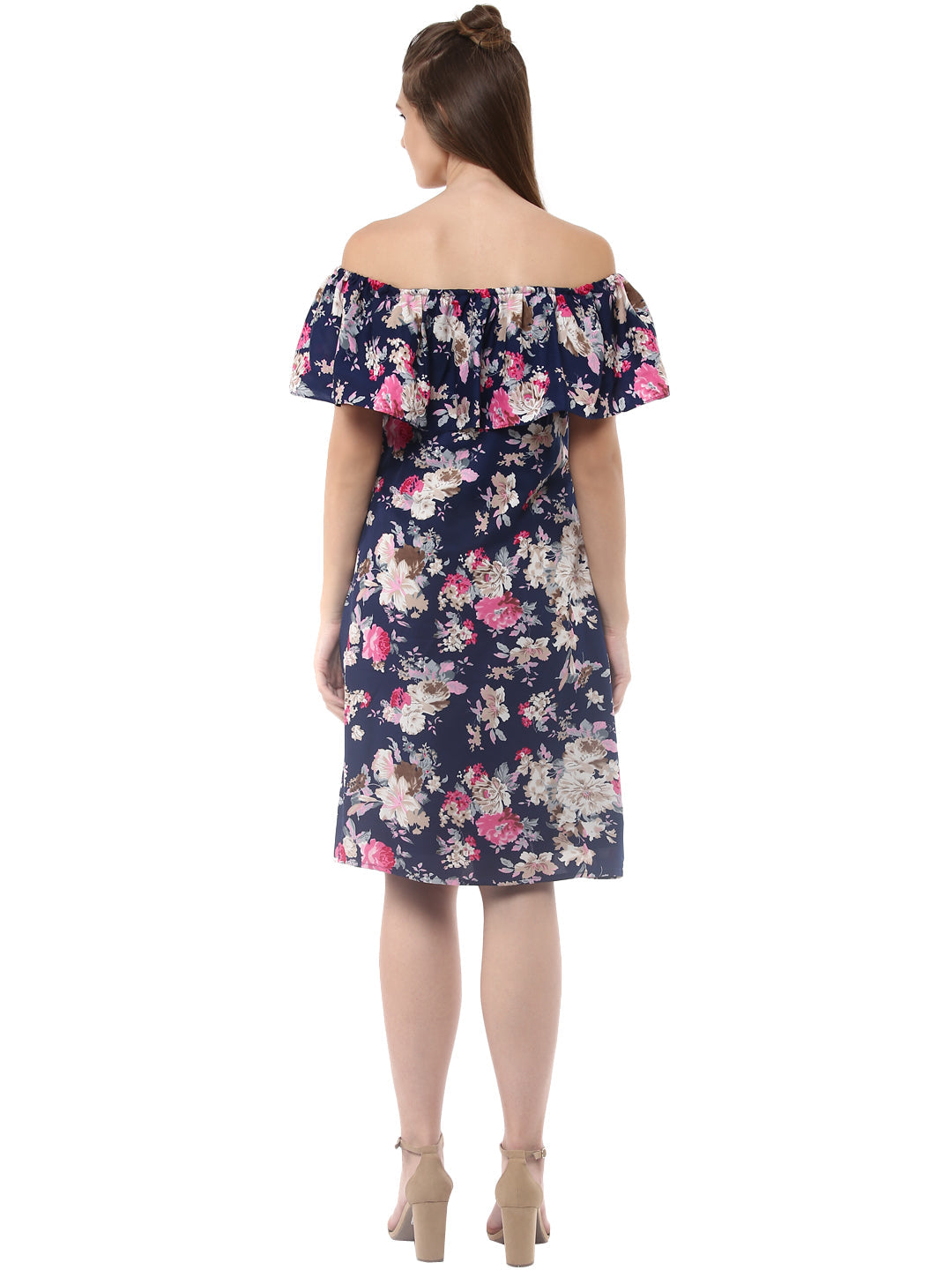 Women's Polyester Crepe Off Shoulder Dress