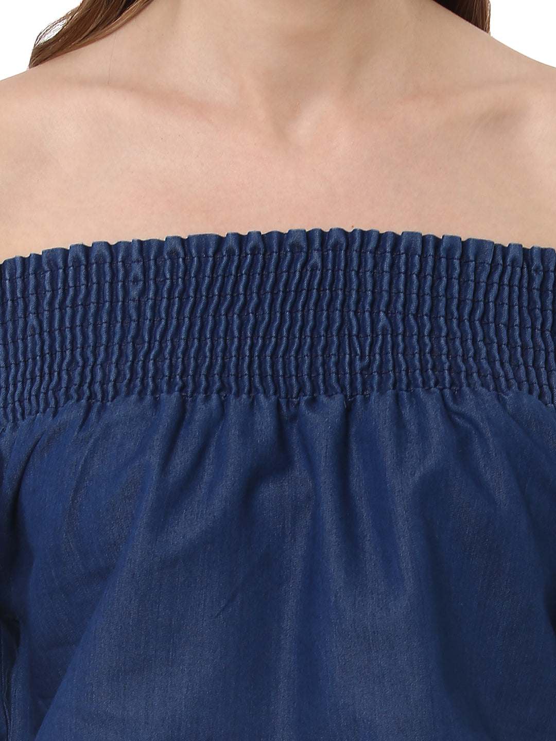 Women's Denim Dress with Multiple Tiers