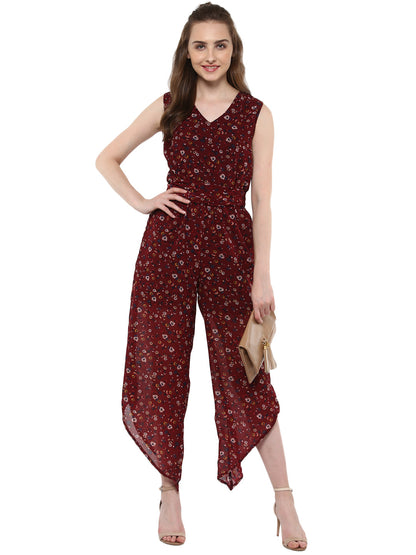 Women's Printed Asymmetric Hemline Jumpsuit