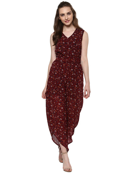 Women's Printed Asymmetric Hemline Jumpsuit