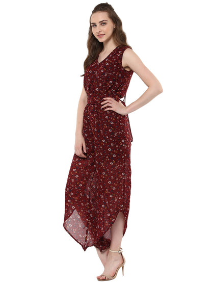 Women's Printed Asymmetric Hemline Jumpsuit