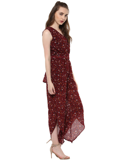 Women's Printed Asymmetric Hemline Jumpsuit