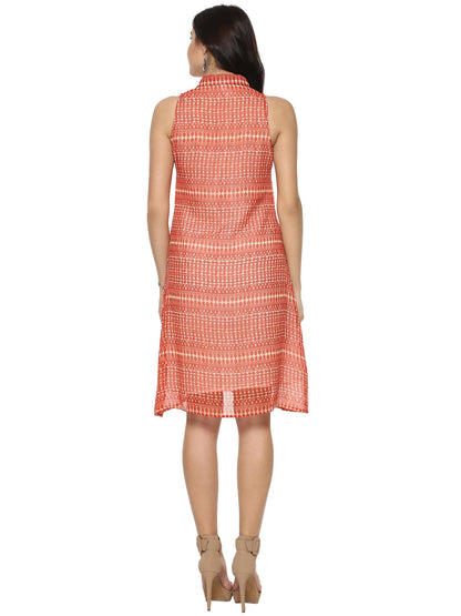 Women's Orange Polyester Printed top