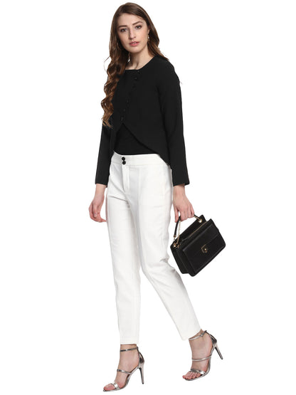 Women's  Black Polyester Blazer