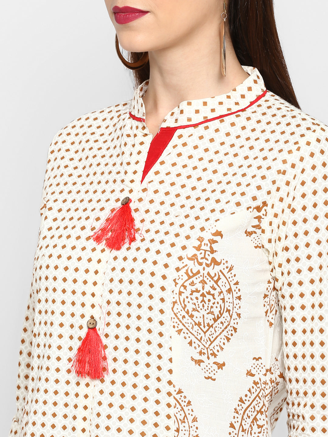 Women's Off-White A-Line Kurta By Vbuyz- (