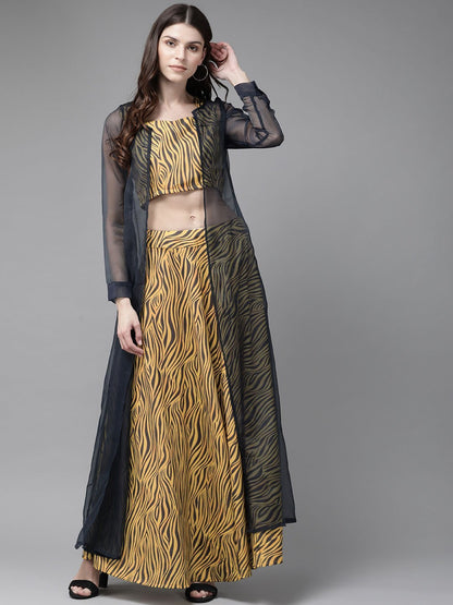 Women's Printed Top with Skirt