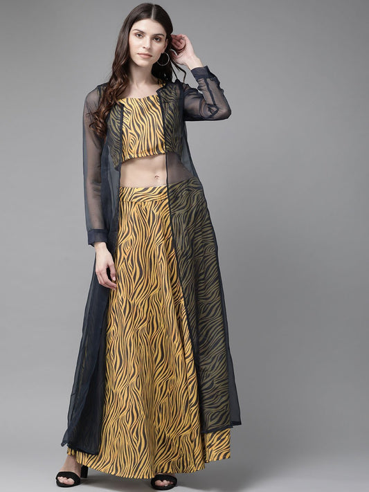Women's Printed Top with Skirt