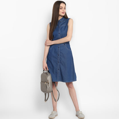 Women's Denim Dress with front Button details
