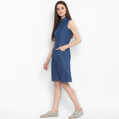 Women's Denim Dress with front Button details