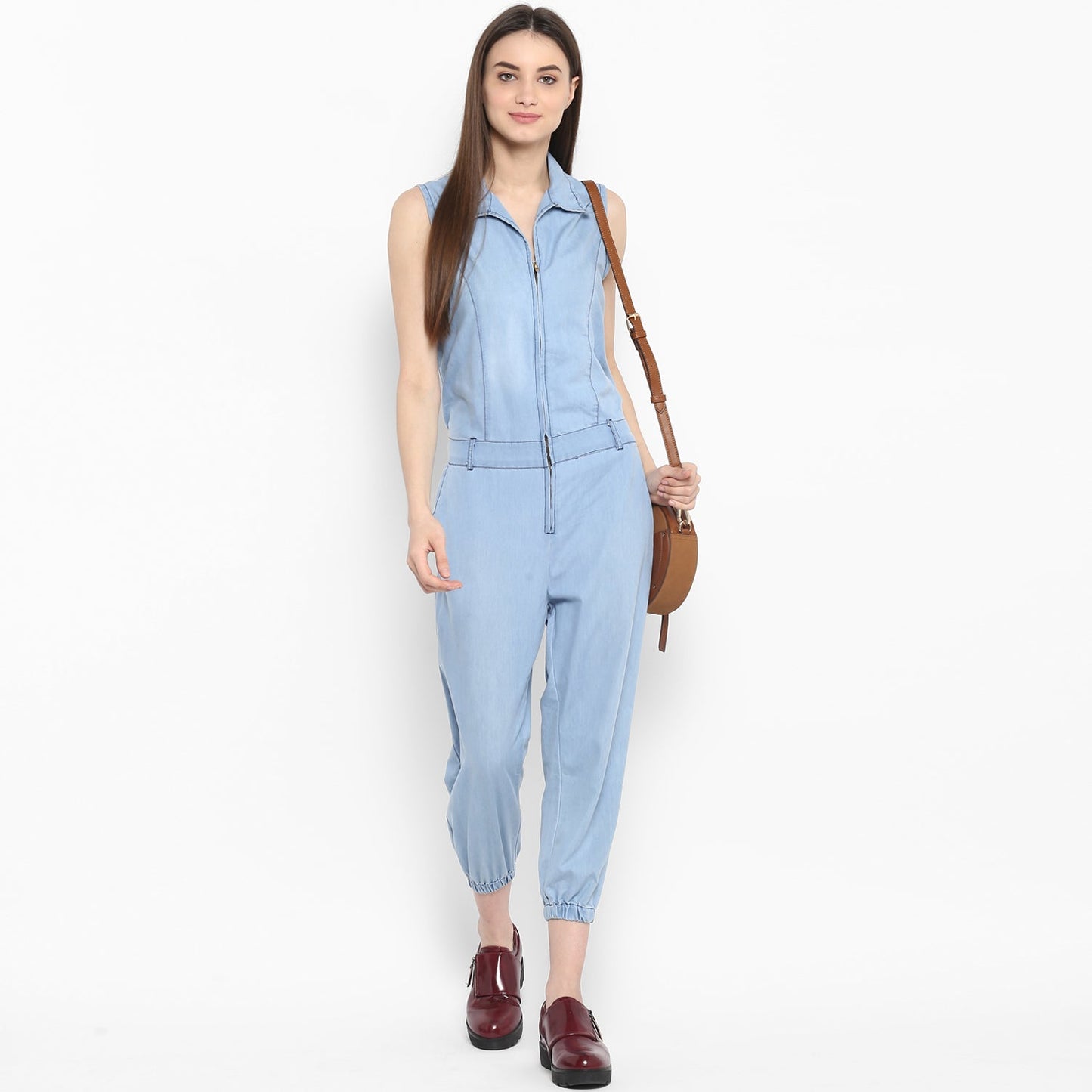 Women's  Denim Ice Blue Wash Jumpsuit