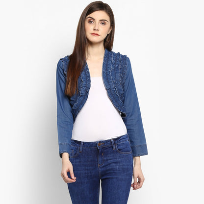 Women's Denim Frill detail Shrug