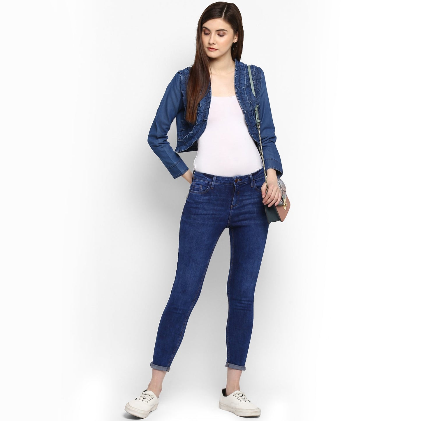 Women's Denim Frill detail Shrug