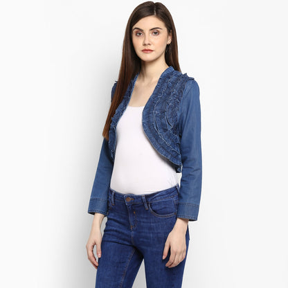 Women's Denim Frill detail Shrug