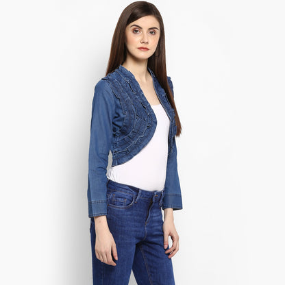 Women's Denim Frill detail Shrug