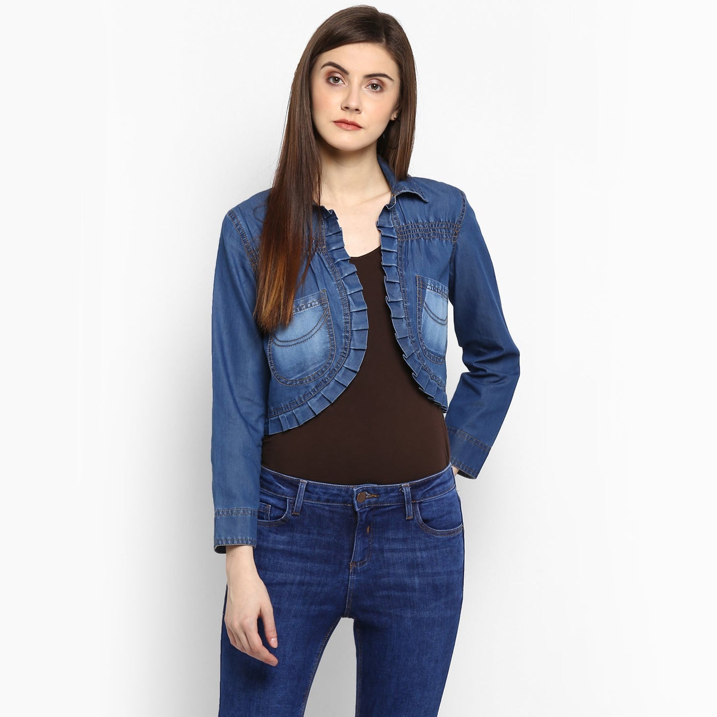 Women's Pleating and Smocking Detail Shrug