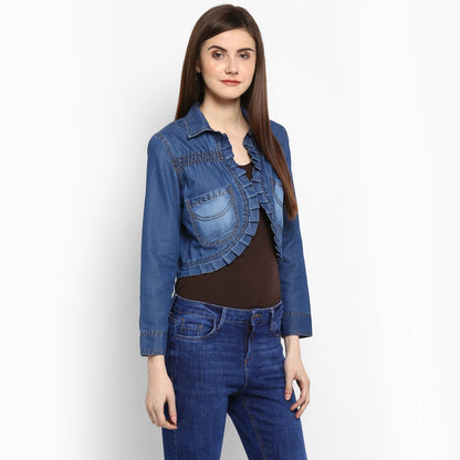 Women's Pleating and Smocking Detail Shrug